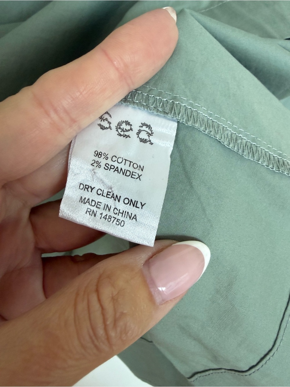 Sea NY Sienna 3/4 Sleeve Button-Back Blouse in Sage Green Size 2 - Picture 5 of 5